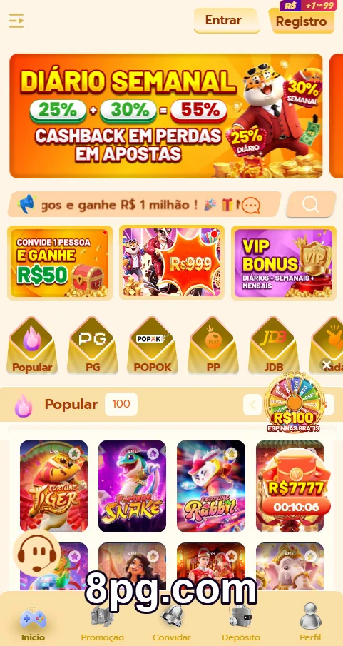 Jogador desfrutando de live gaming no 8pg.com